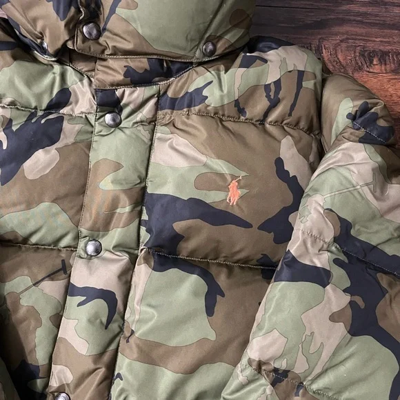 Polo Ralph Lauren Camouflage Puffer Jacket With Detachable Hood Big and Tall Fit - Picture 3 of 5